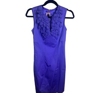 Ted Baker Dress Purple Sheath Business Professional Size 0 Party Bold Neckline